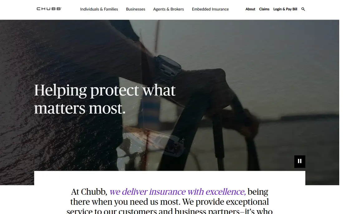 Chubb homepage