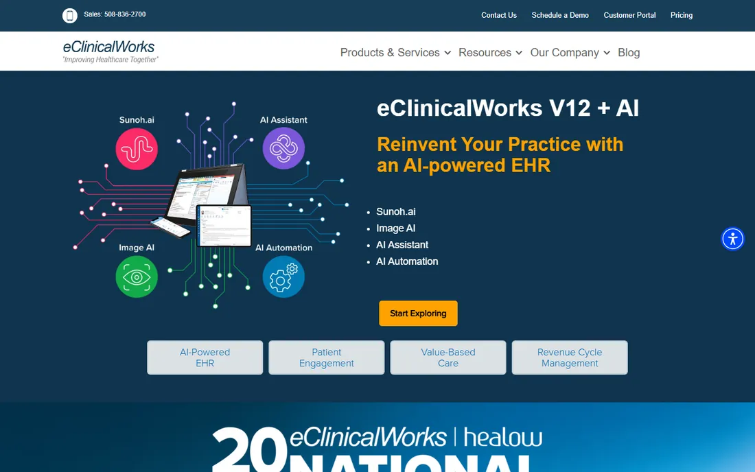 eClinicalWorks homepage