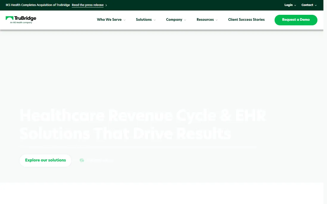 TruBridge homepage