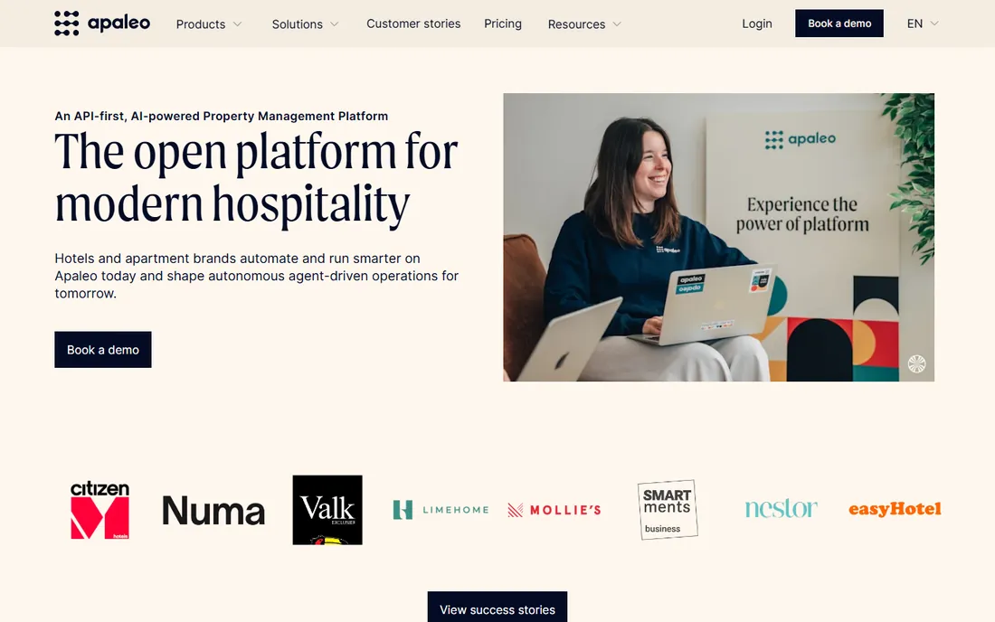 Apaleo homepage