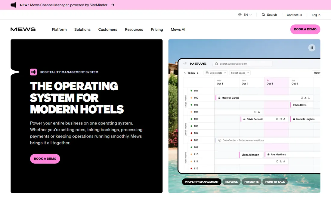 Mews homepage