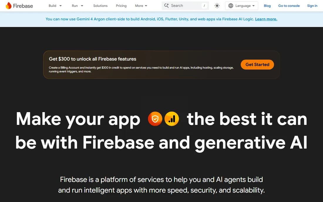 Firebase homepage
