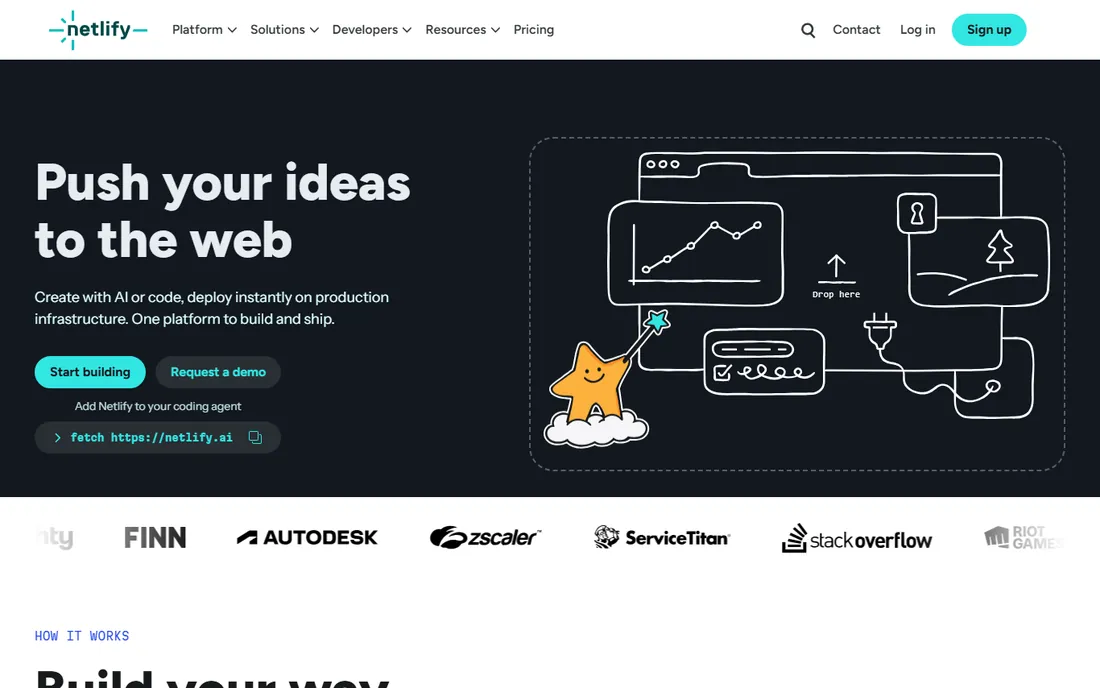 Netlify homepage