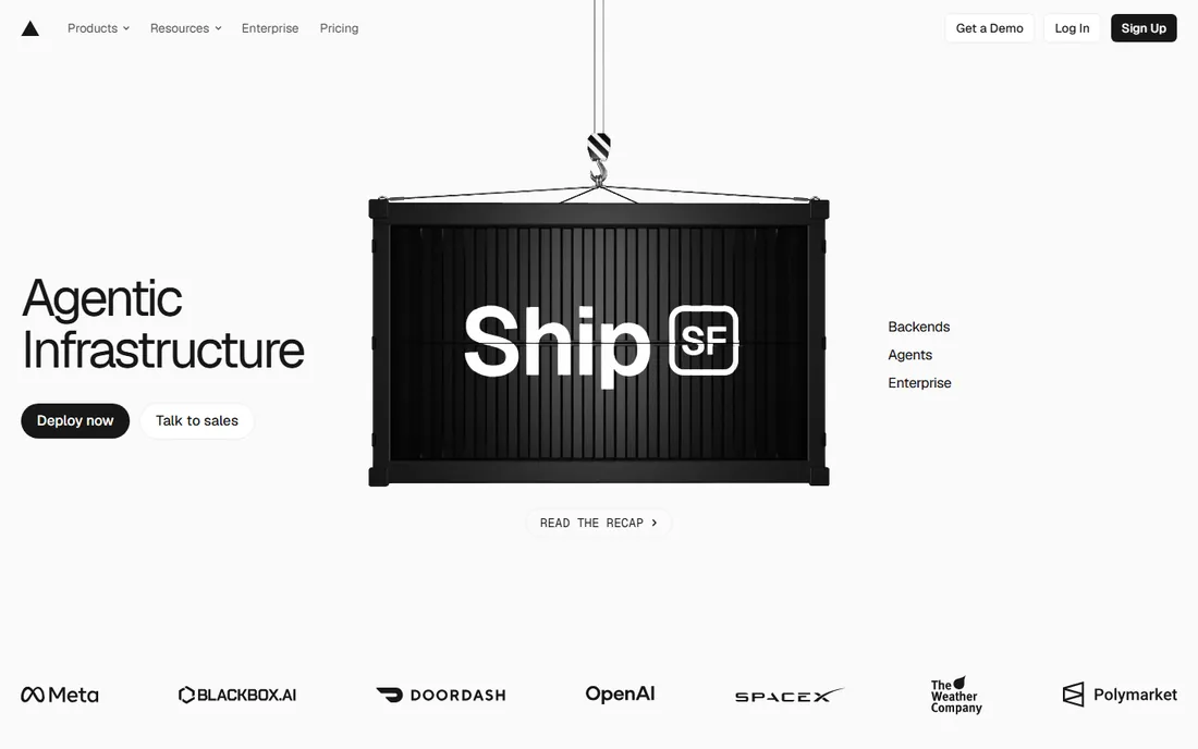 Vercel homepage