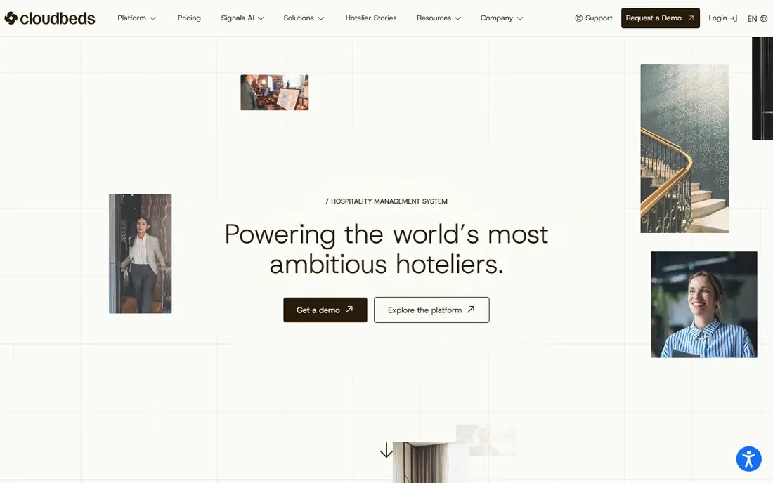 Cloudbeds homepage