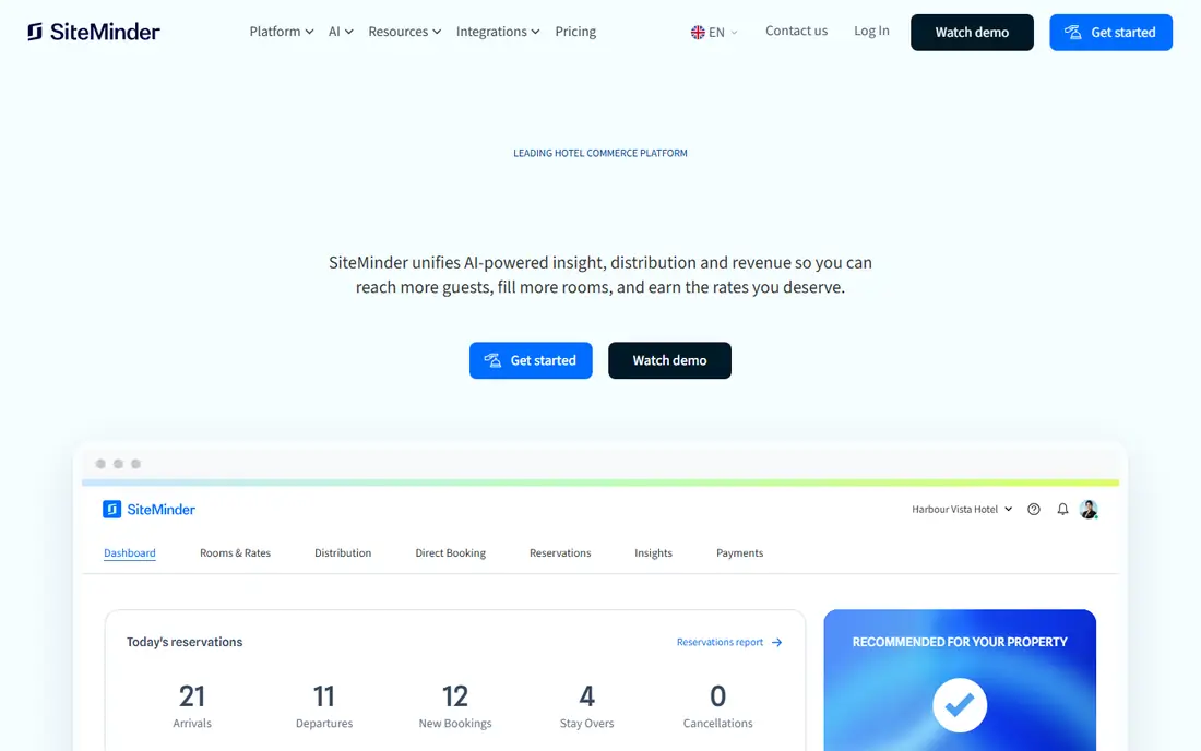 SiteMinder homepage