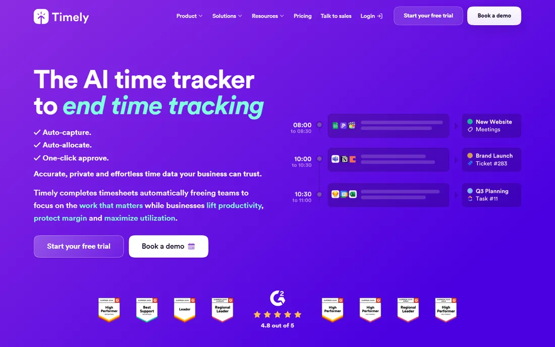 Timely homepage
