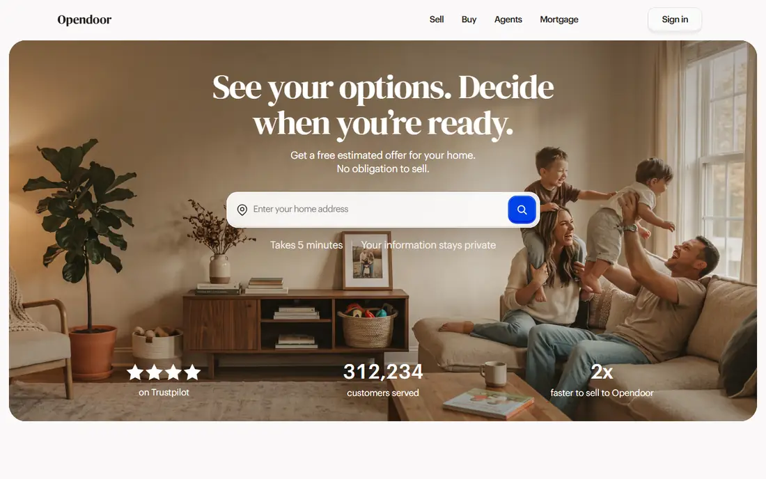 Opendoor homepage