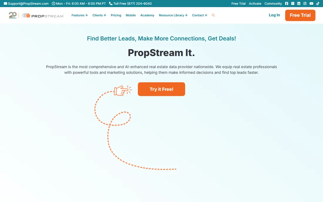 PropStream homepage