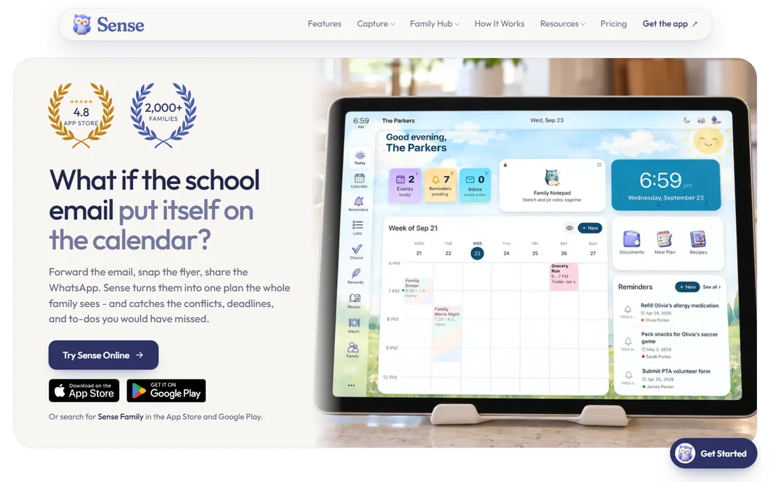 Sense homepage