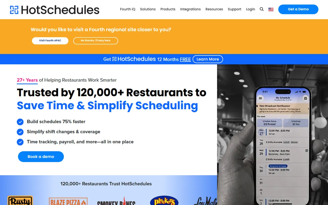 HotSchedules homepage