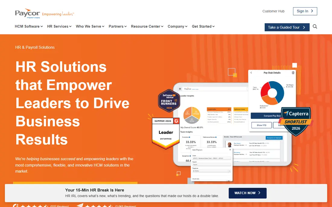 Paycor homepage