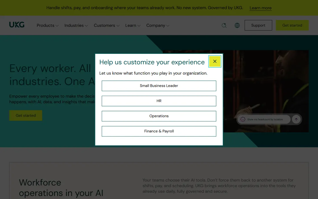UKG People Assist homepage