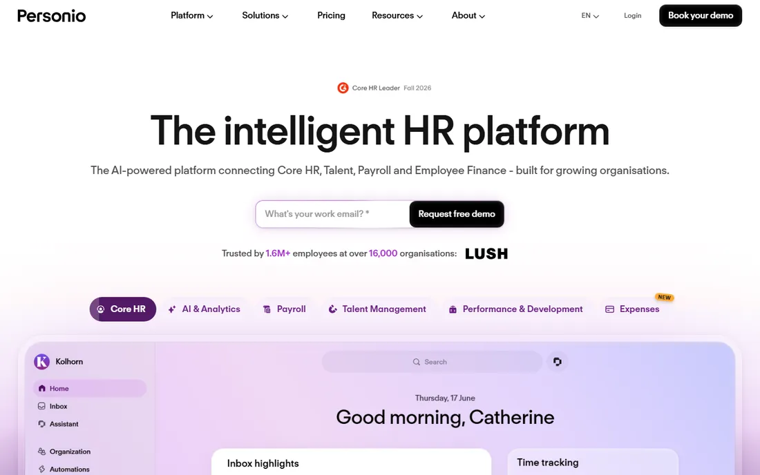 Personio homepage