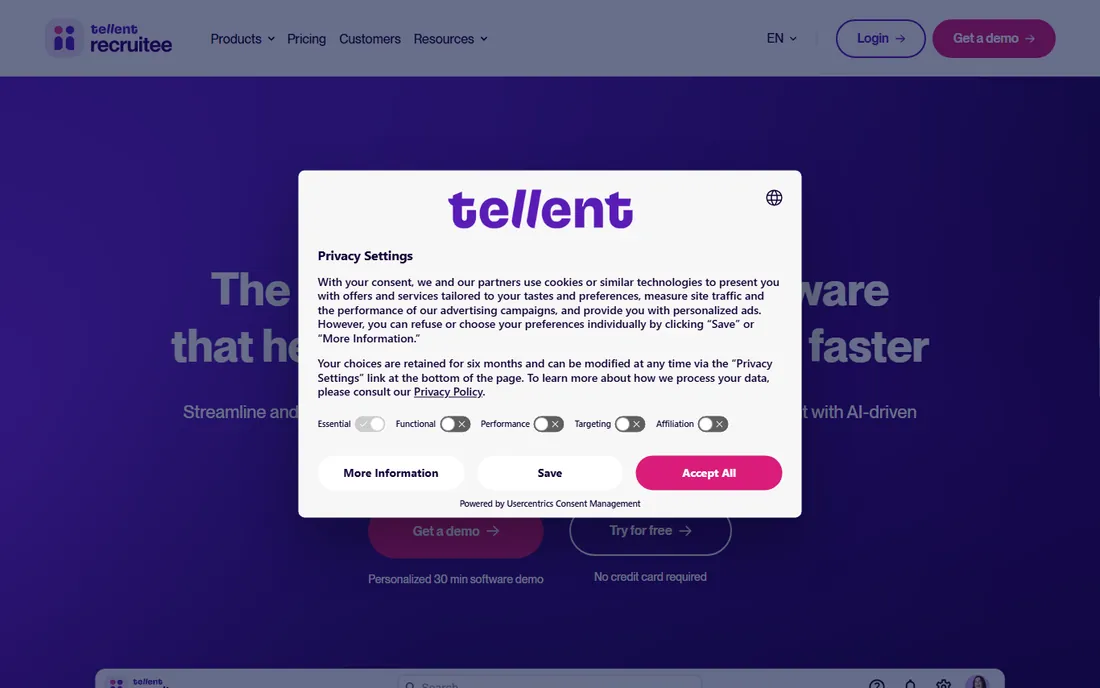 Recruitee homepage