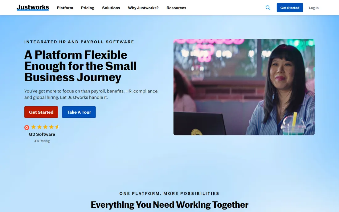 Justworks homepage