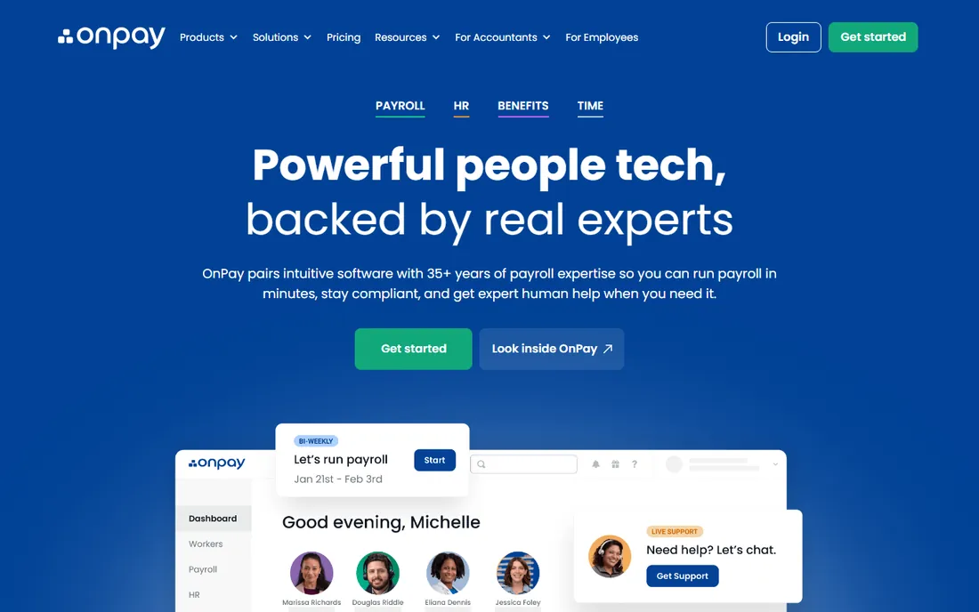 OnPay homepage