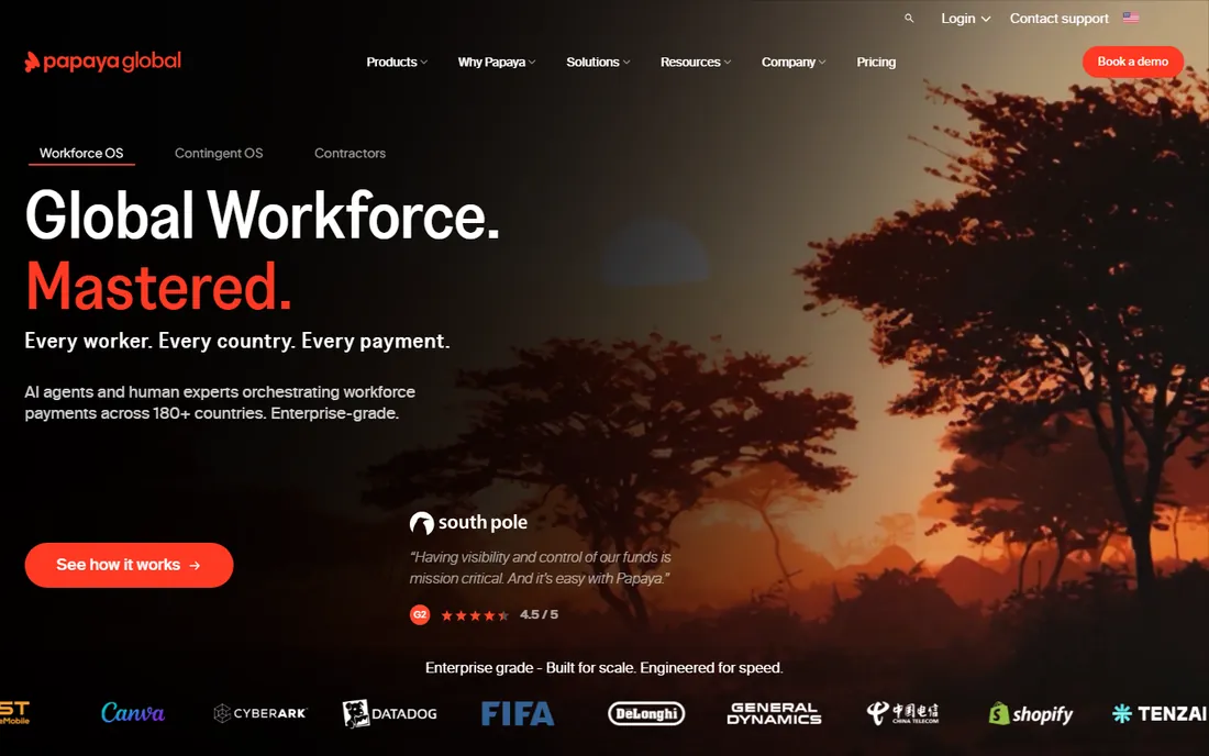 Papaya Global homepage
