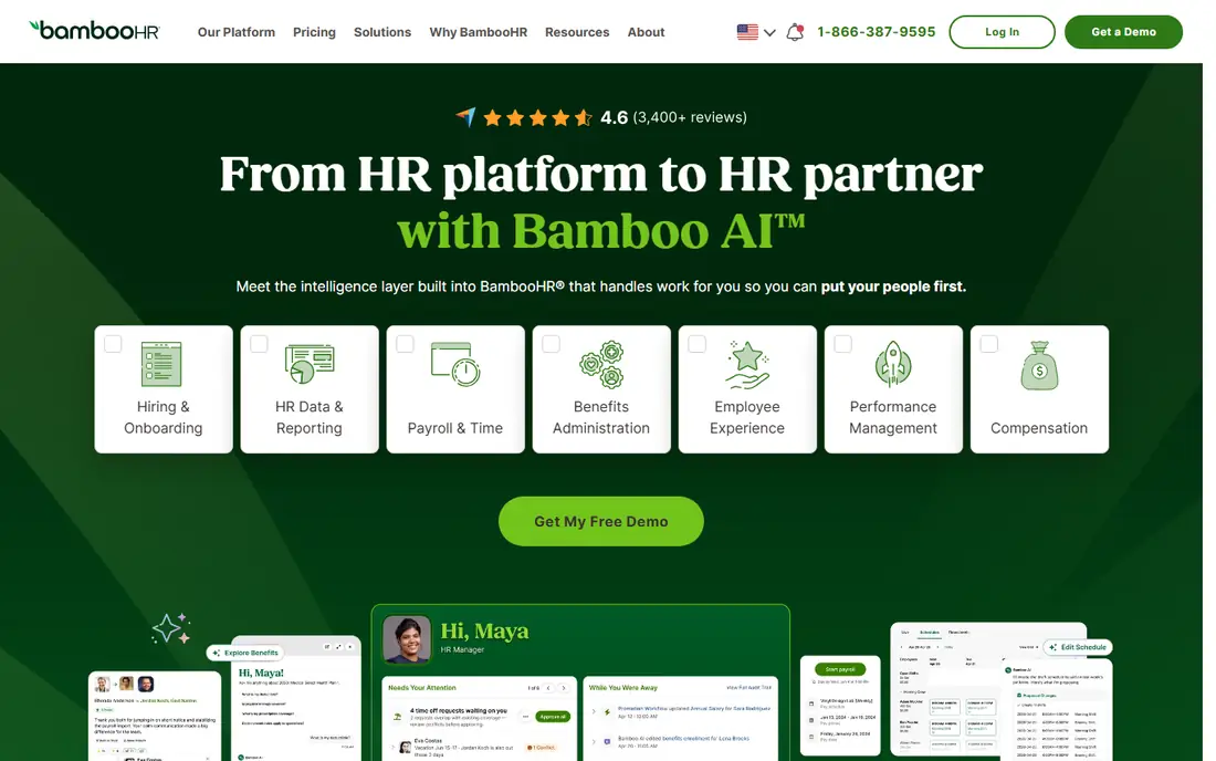 BambooHR homepage