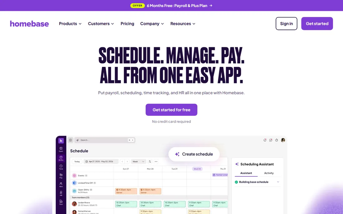 Homebase homepage