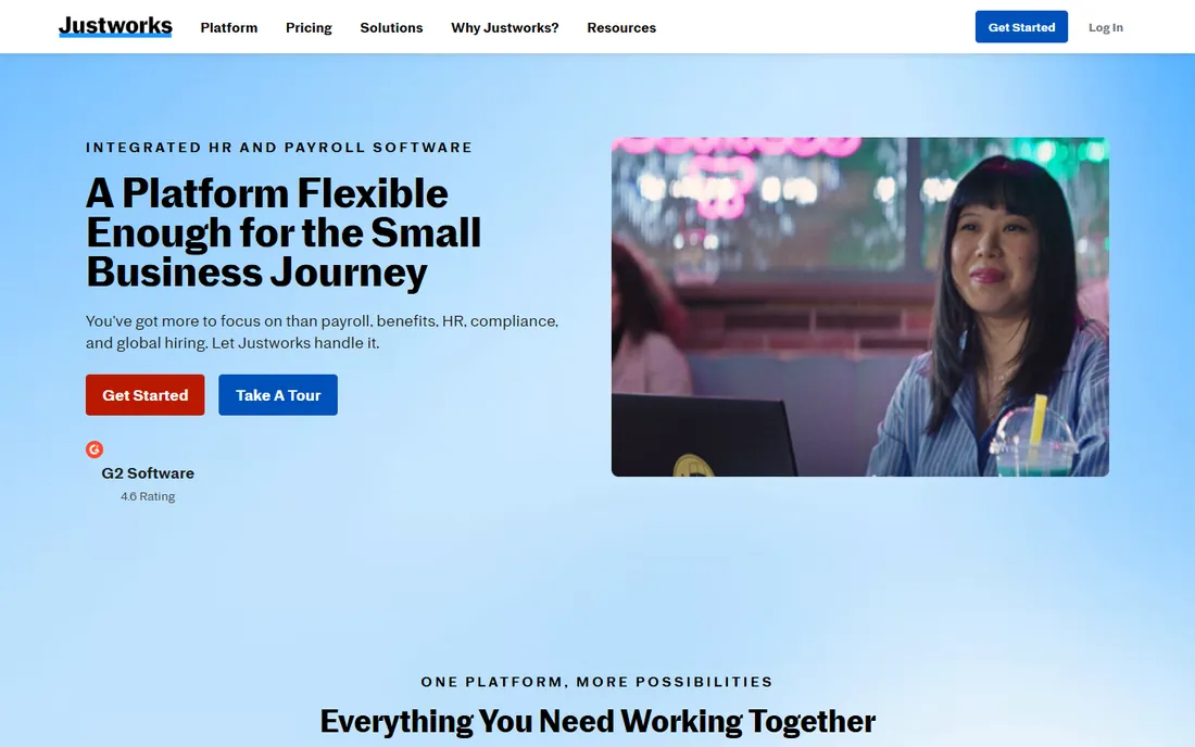 Justworks homepage