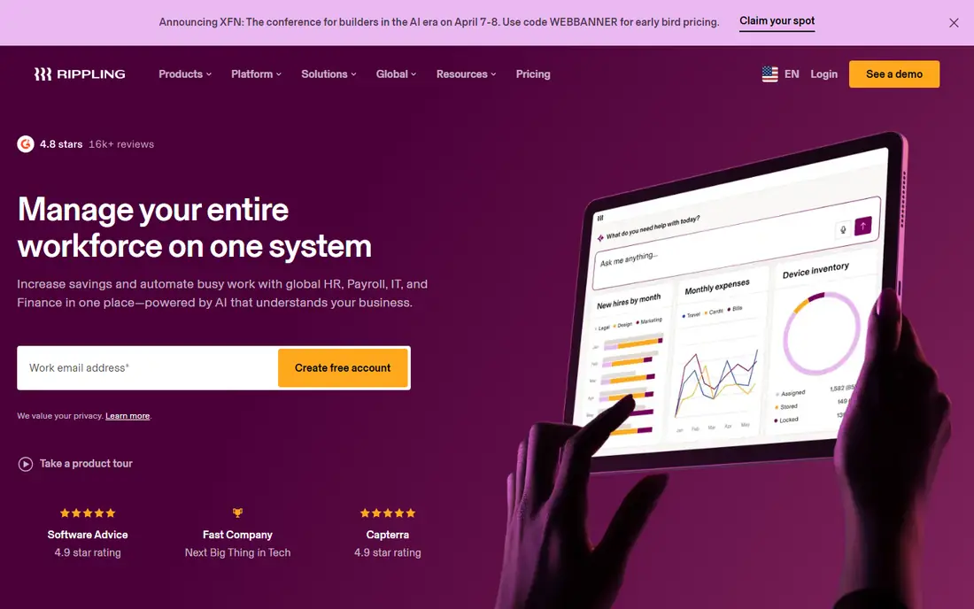 Rippling homepage