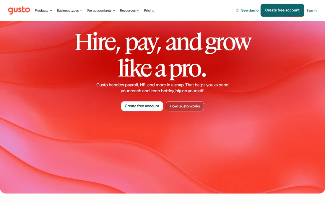 Gusto homepage