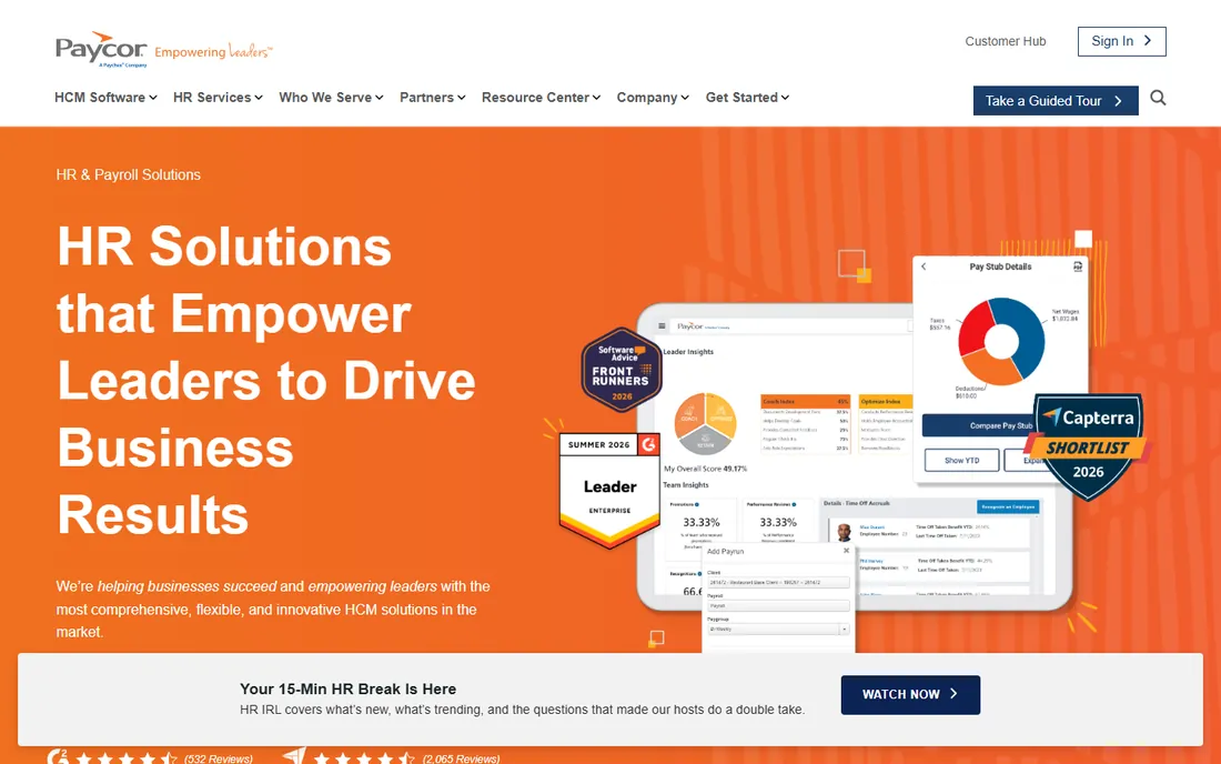 Paycor homepage