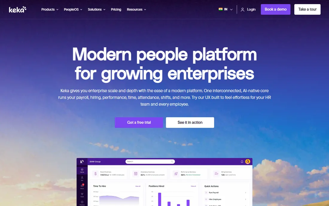 Keka homepage