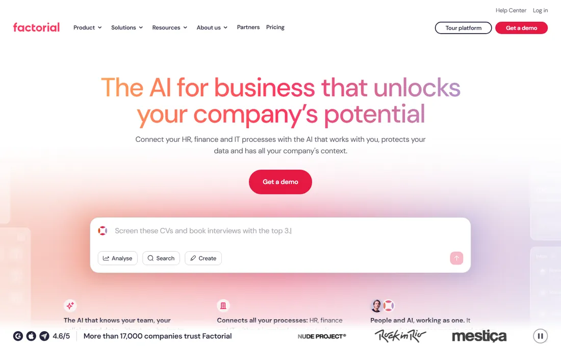 Factorial homepage