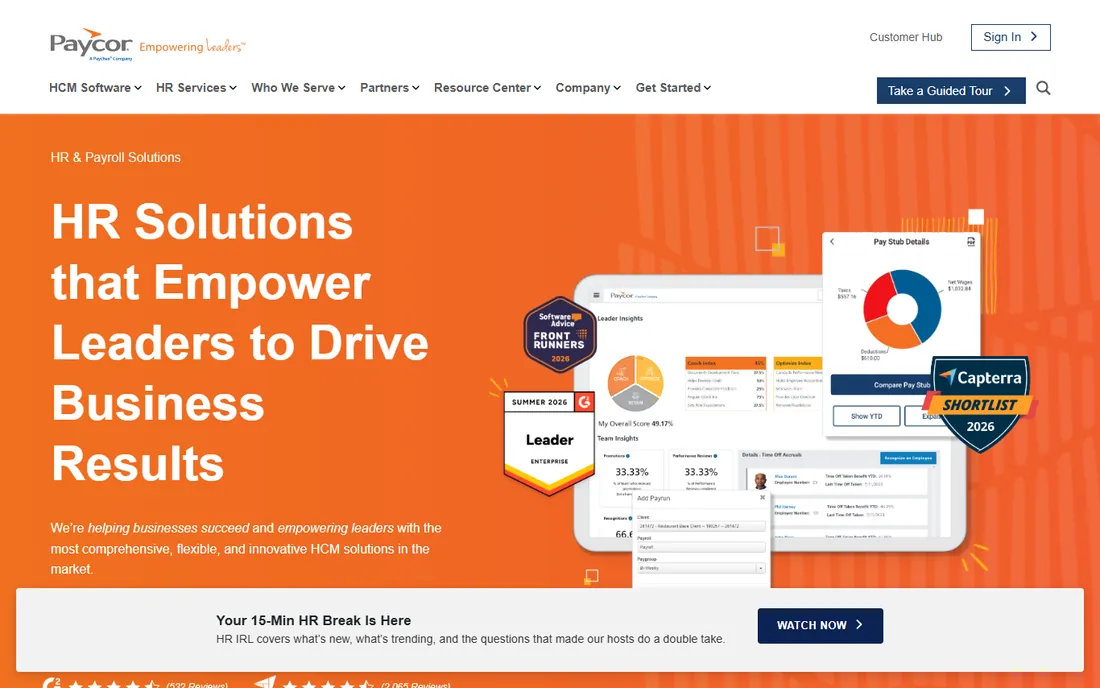 Paycor homepage