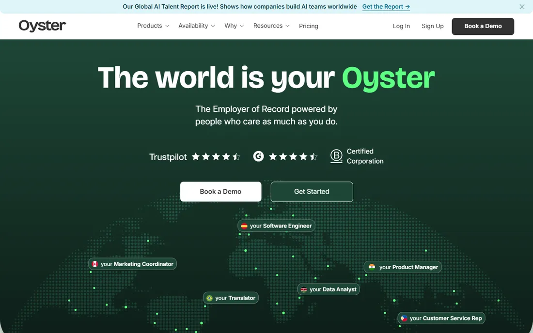 Oyster homepage