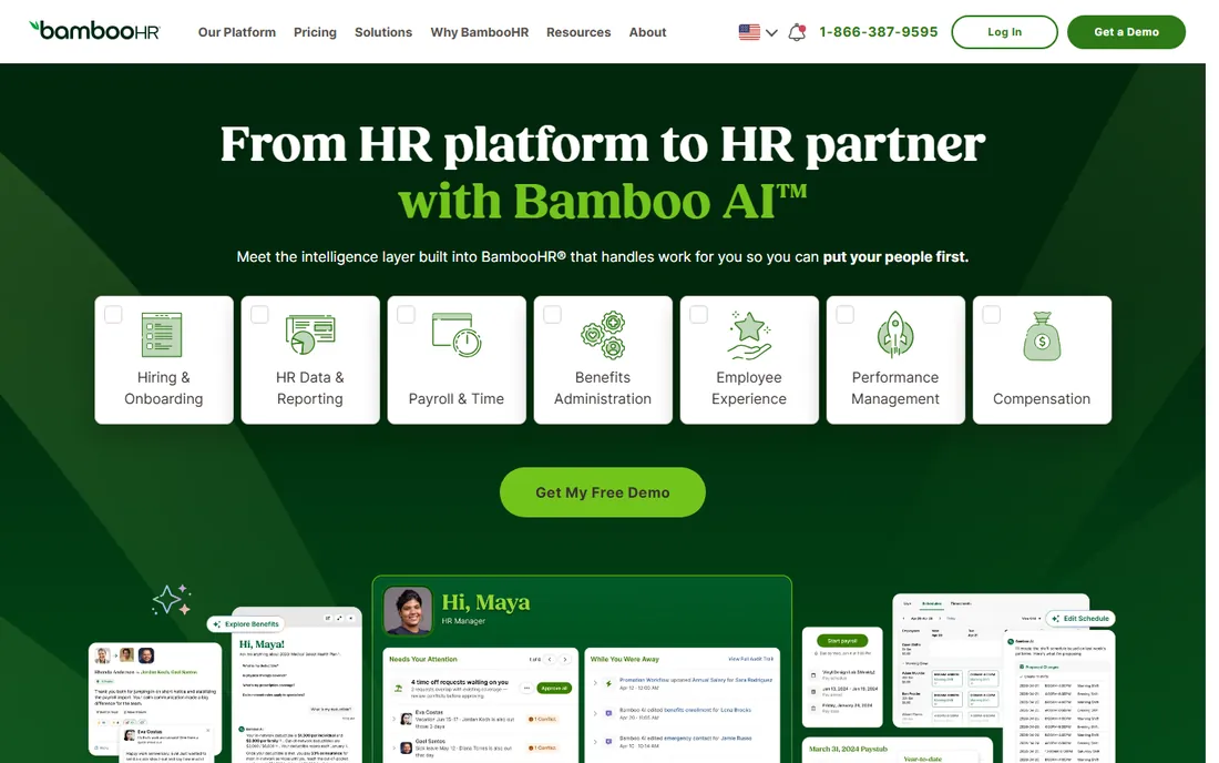 BambooHR homepage