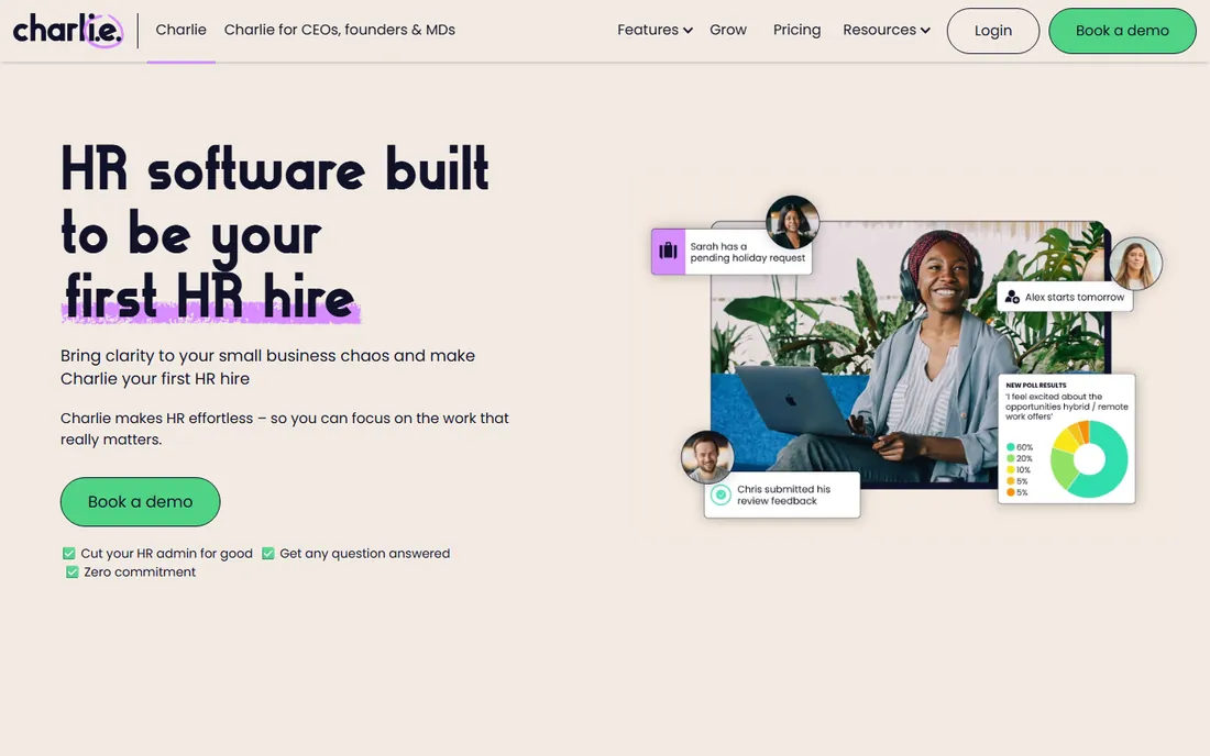 CharlieHR homepage