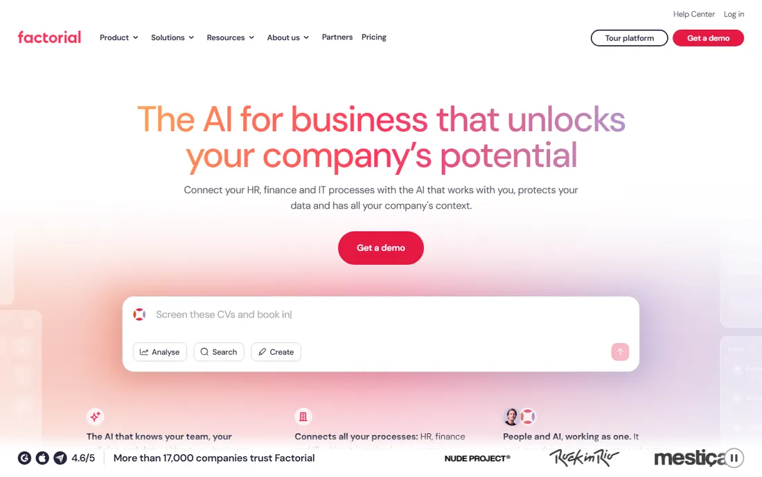 Factorial homepage