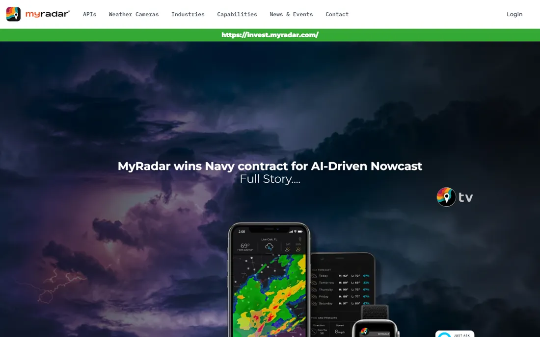 MyRadar homepage