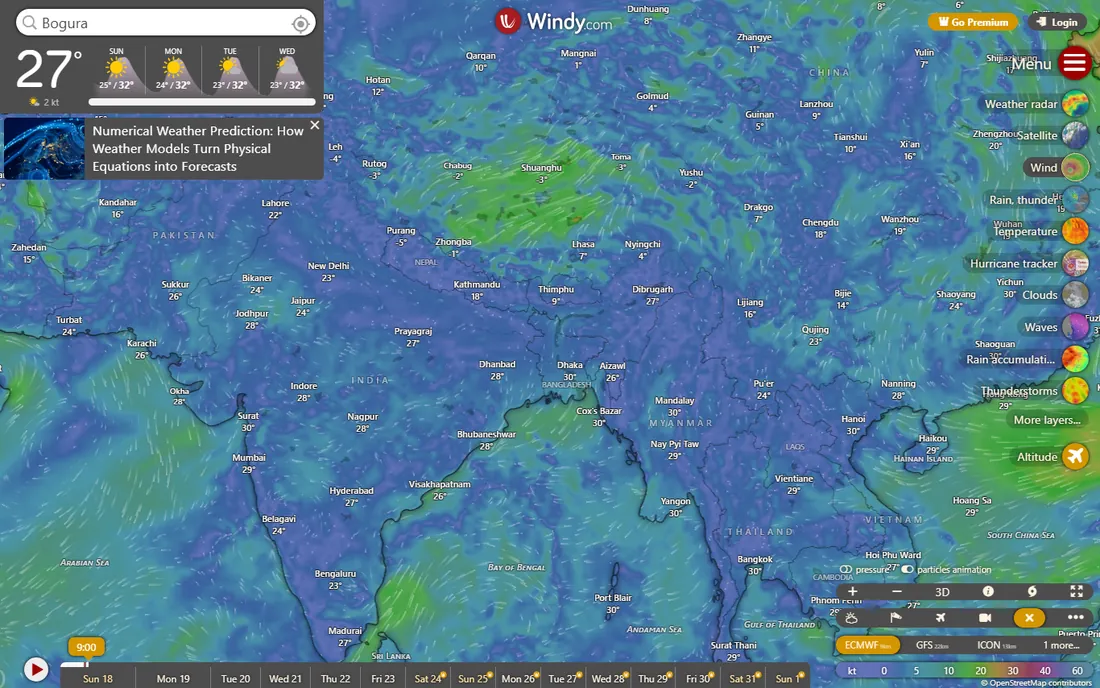 Windy.com homepage