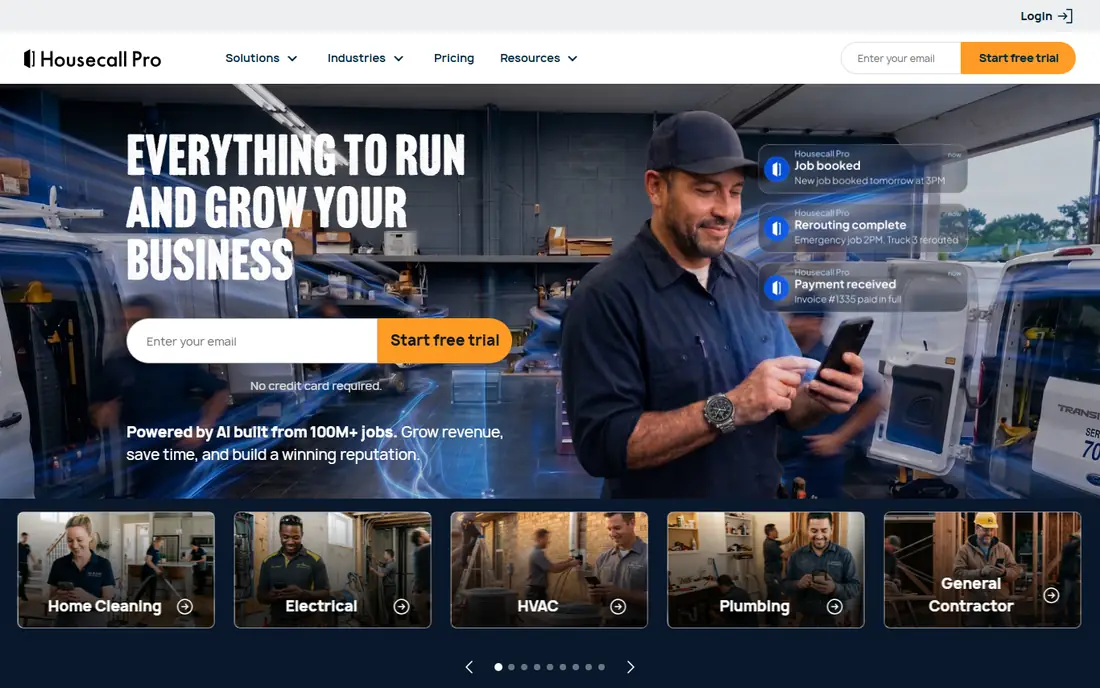 Housecall Pro homepage