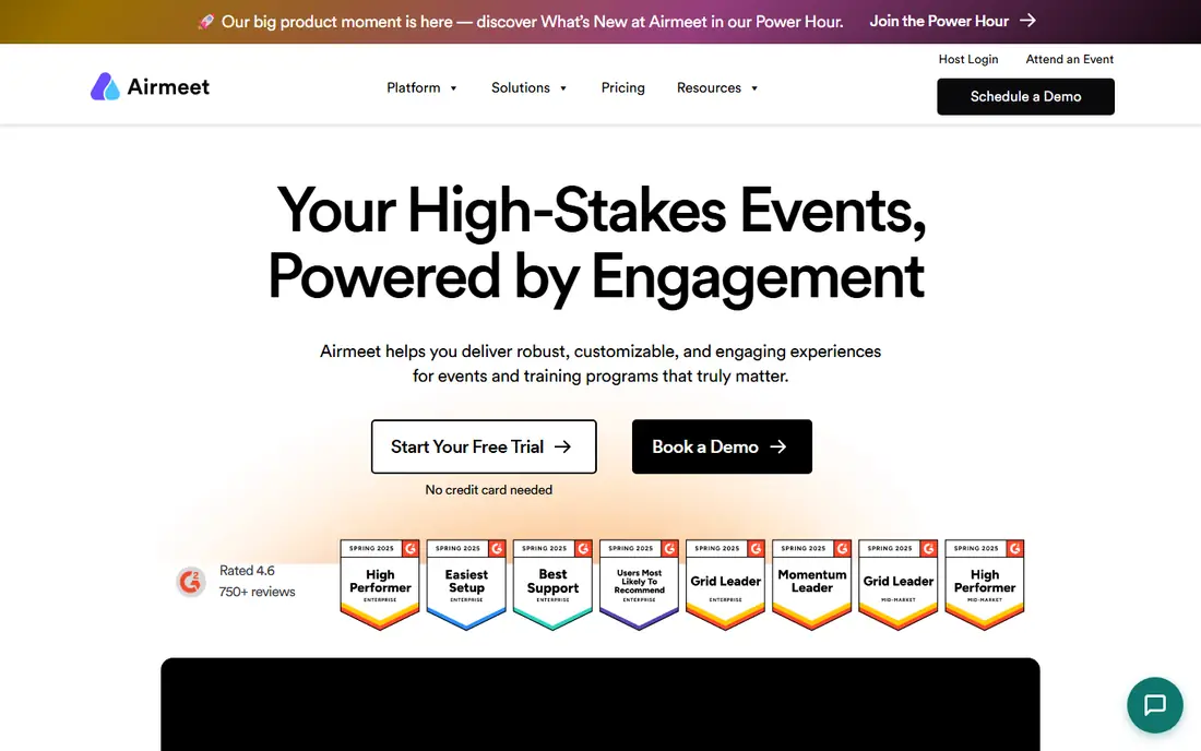 Airmeet homepage