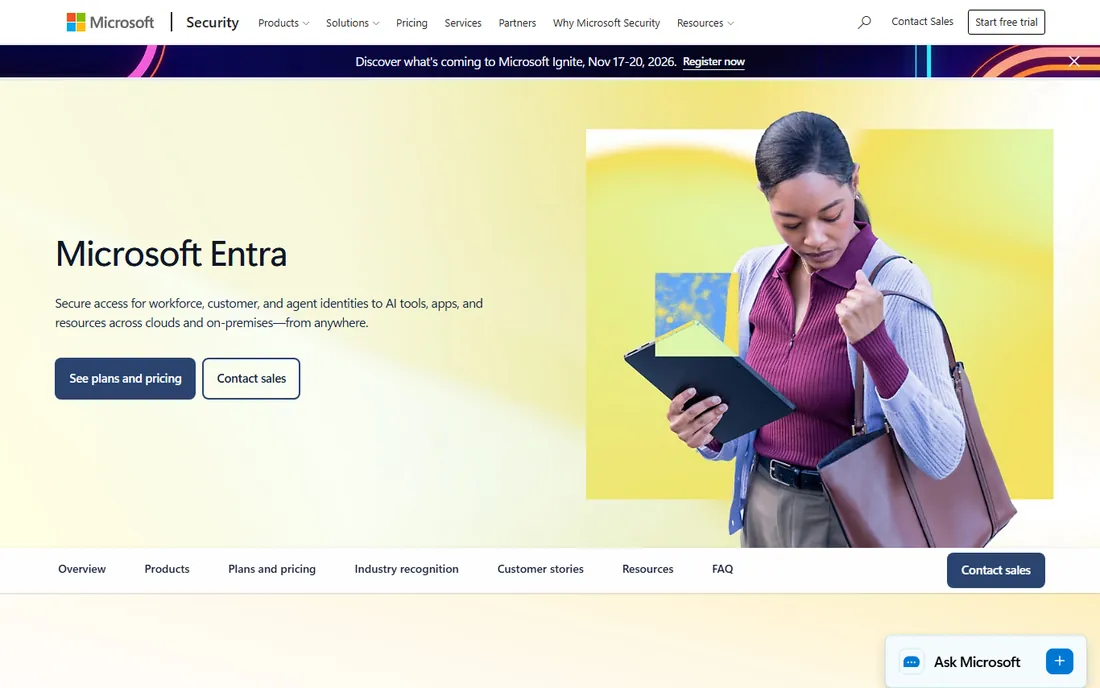 Microsoft Entra ID homepage