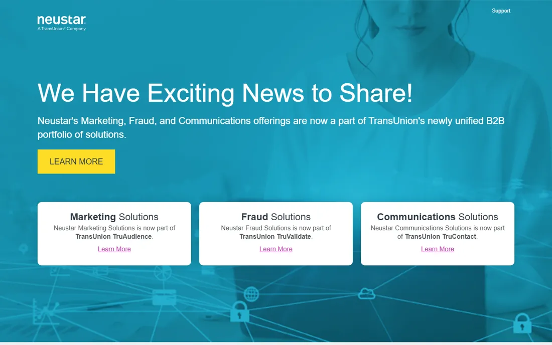 Neustar (TransUnion) homepage