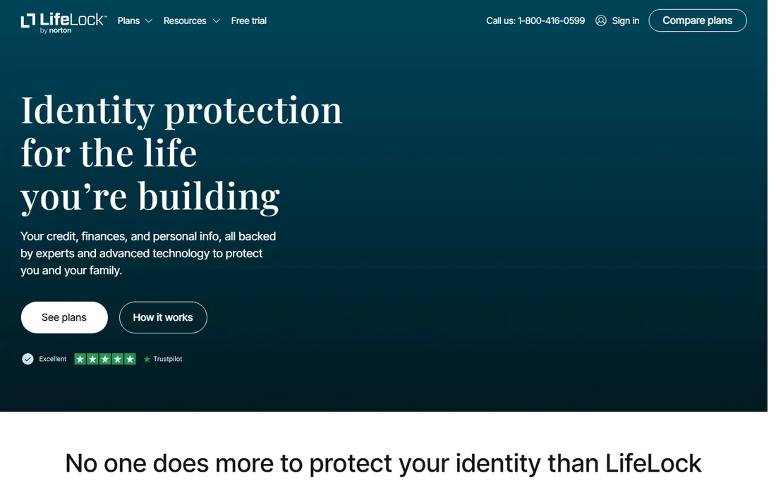 LifeLock homepage