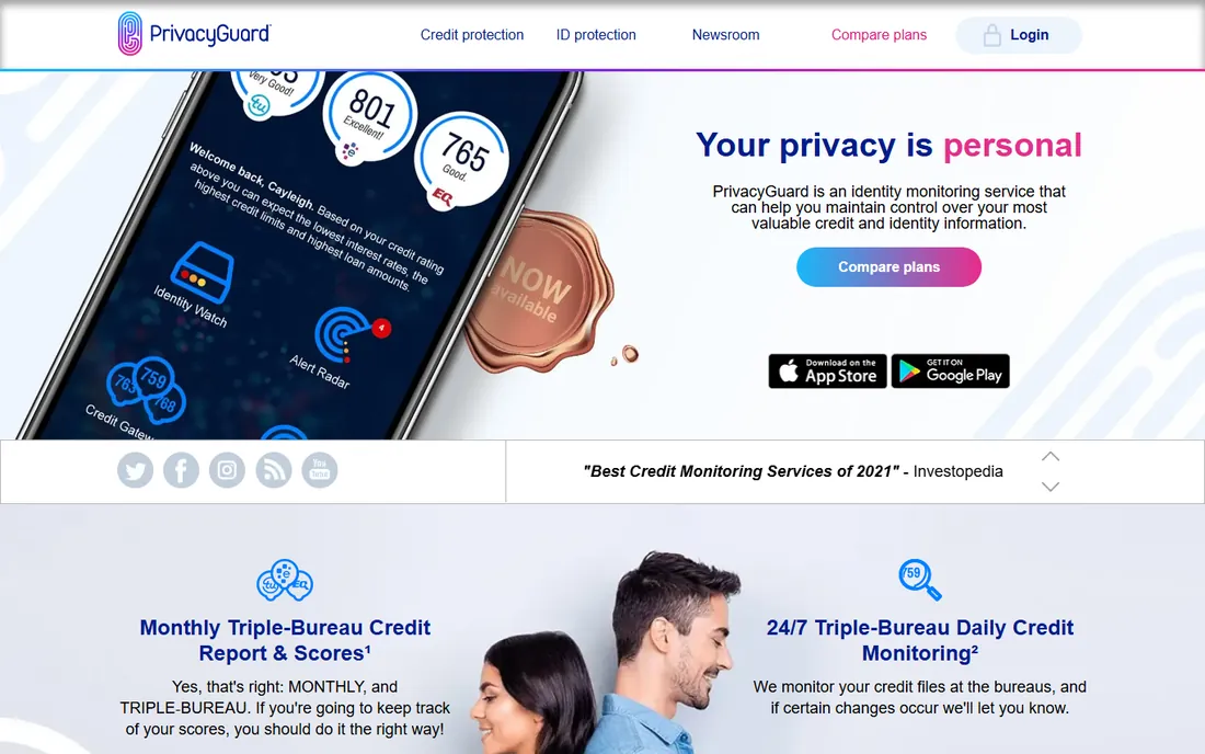 PrivacyGuard homepage
