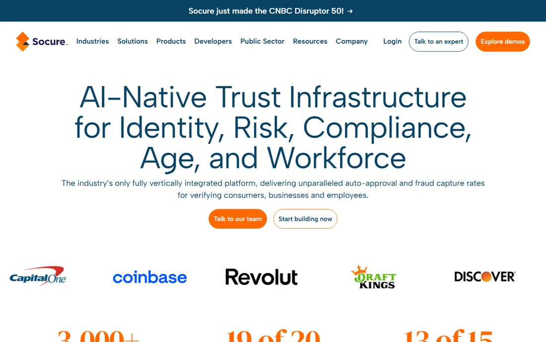 Socure homepage