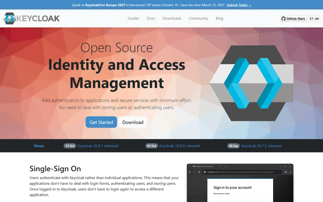 Keycloak homepage