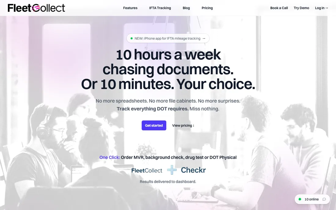 FleetCollect homepage