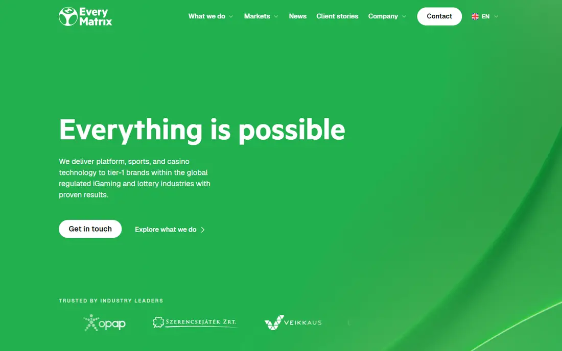 EveryMatrix homepage