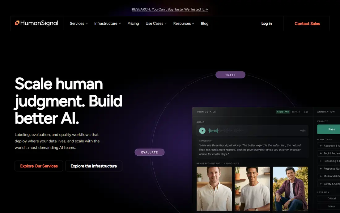 Label Studio homepage