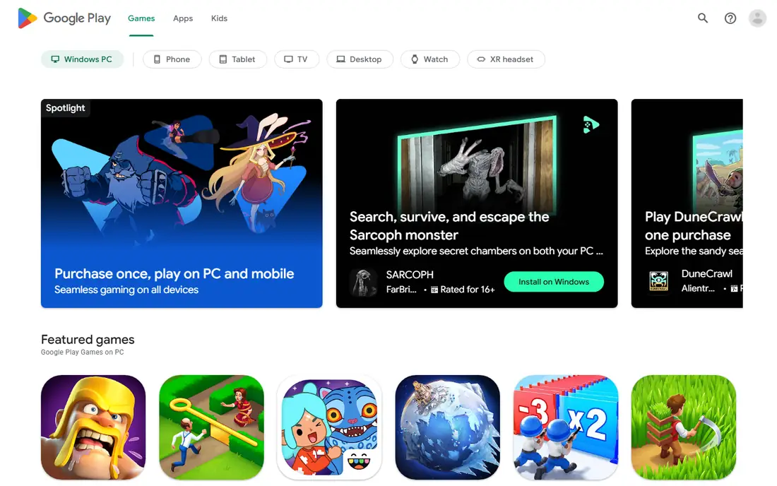 Google Photos homepage
