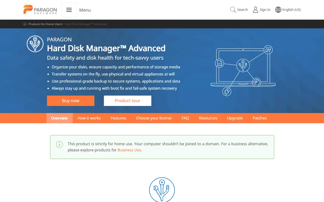 Paragon Hard Disk Manager homepage